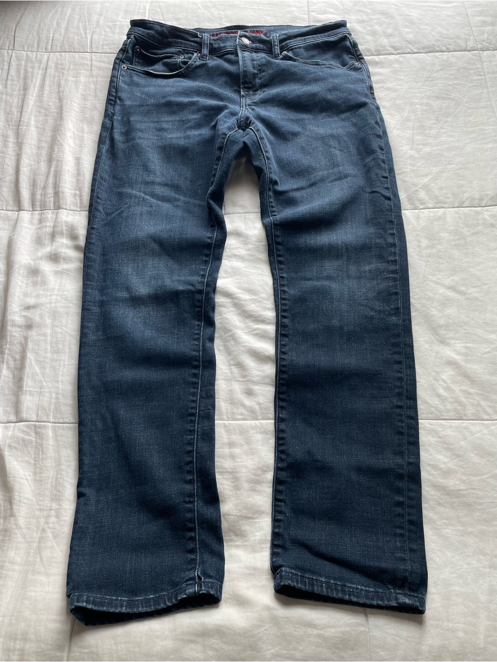 Lucky Brand Mens 110 Slim Dark Wash Jeans 33x32 Classic Preppy Casual Whiskered
